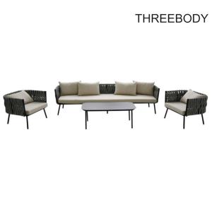 China Backyard Table And Chair Outdoor Garden Furniture Beige Wicker Sofa Set factory
