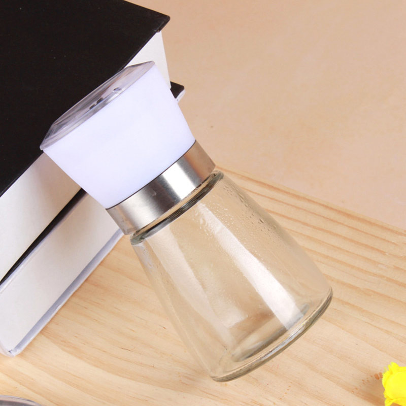Hygienic Lead Free Rotatable Grinding Lid Glass Pepper Jar