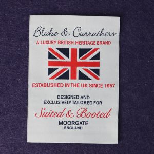 Eco - Friendly Polyester Woven Fabric Labels Without Fold , Testex Certification