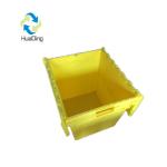 Big blue shipping box attached lid storage container wholesale Plastic Tote