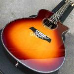 Real abalone sunburst 916 classic acoustic guitar,Solid Spruce top,Ebony