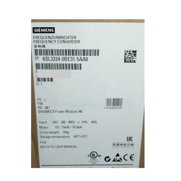 China 6SL3224-0BE31-1AA0 Germany Siemens Modular PLC For Telecommunication factory