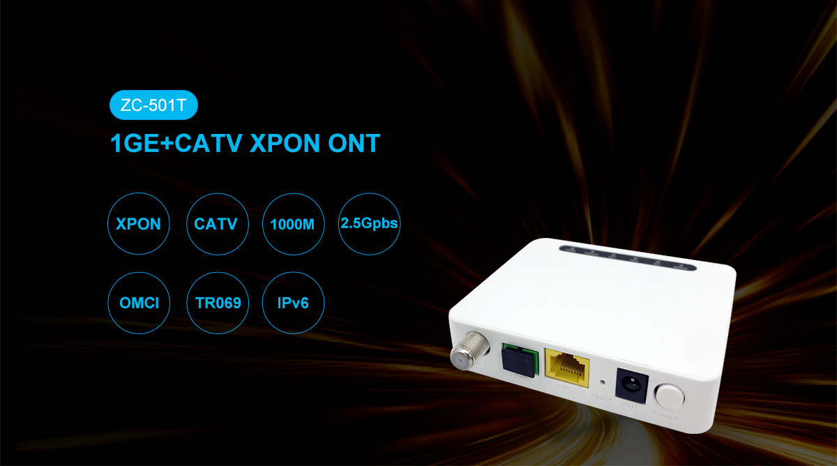 ZC-501T XPON ONU CATV 1GE CATV With Remote Support ONT GPON