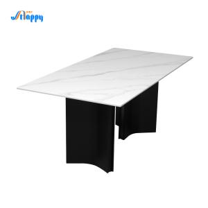 China 1800mm Modern Design Ceramic Top Dining Table DT-1019 With Flat Packed factory