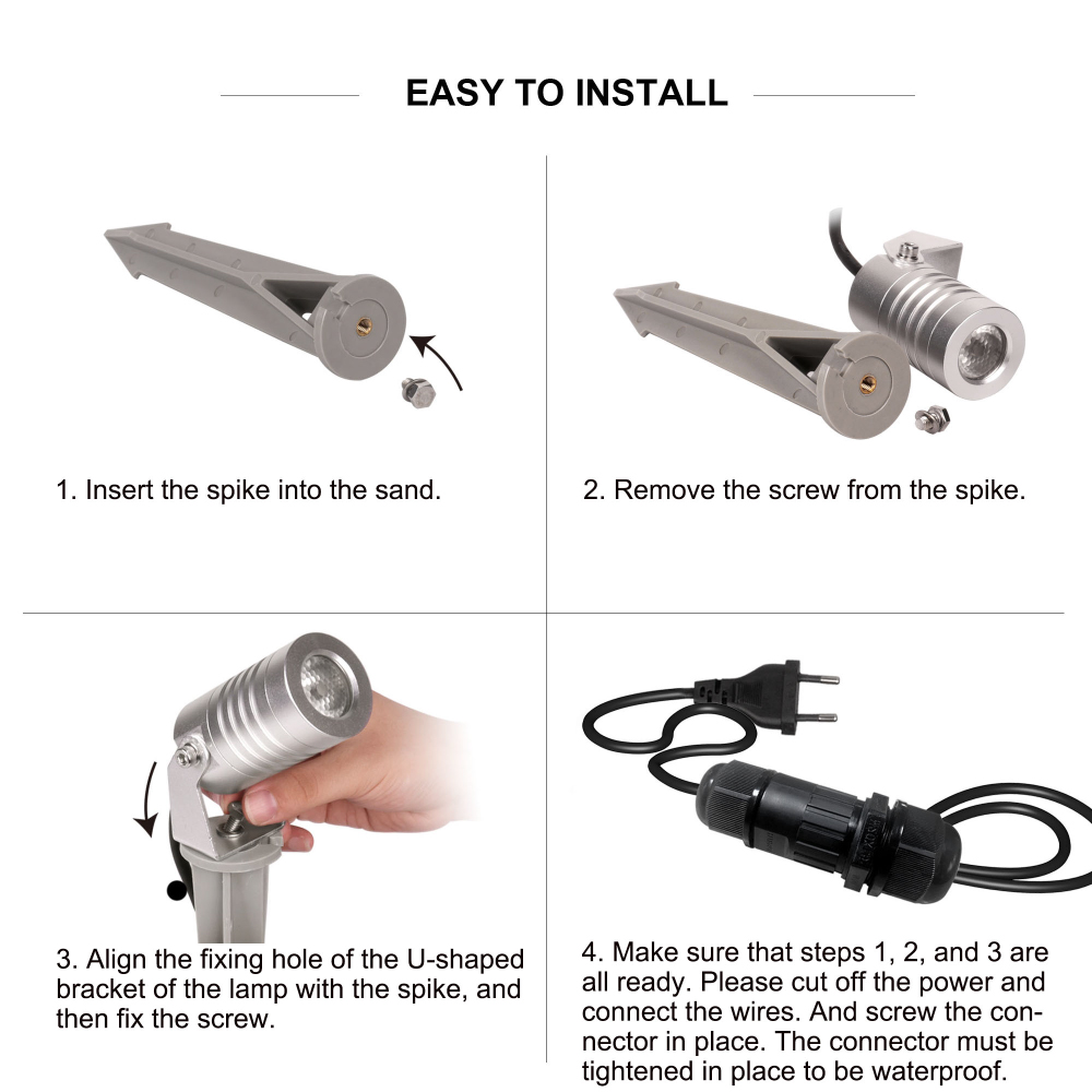 Single Color Garden Spike Lights IP65 Decorative Outdoor LED Landscape Lights