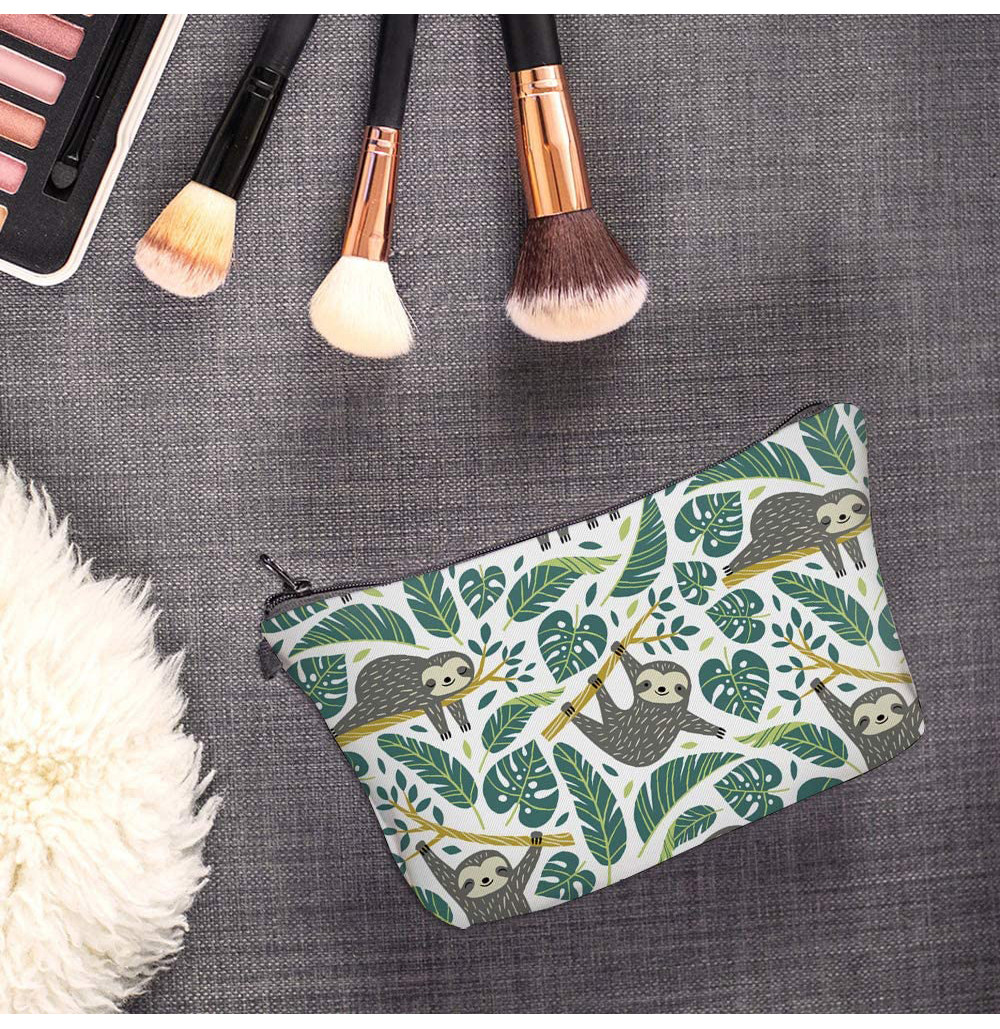 Girls Zipper Closure Polyester Cosmetic Bag For Travel