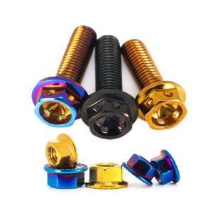 China DIN6921 M12 Gr5 Titanium Alloy Bolts Anodized Hex head Flange Bolt With Full Thread on sale