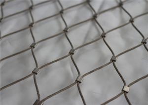 China Inox Cable Woven Rope Mesh 7x7 , 7x19 Wire Indestructible Rhombus Shaped factory
