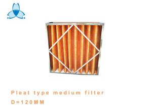 China Metal Frame Pleat Type Medium Pre Air Filter Large Air Flow Low Pressure factory
