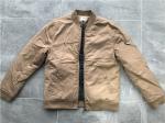 Rib / Embroidery Pu Leather Coat Camel Polyester Nylon Bomber Puffer Jacket