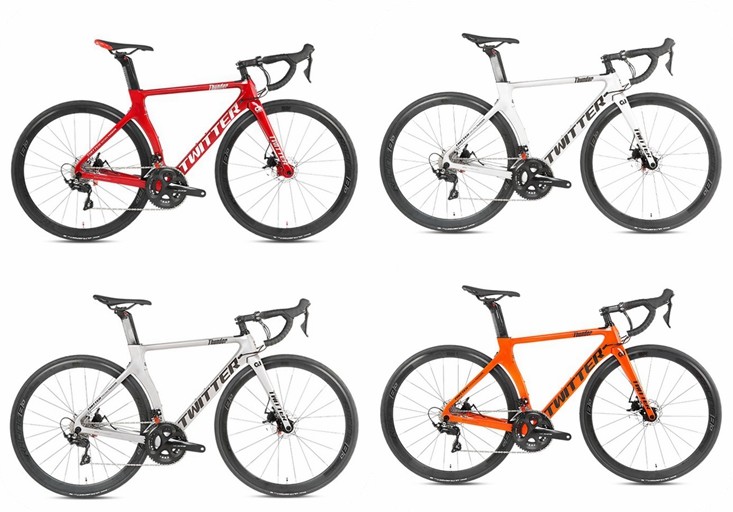 TWITTER THUNDER Carbon Fiber Road Bicycle Disc Brake 22 Speed Alloy Wheel For Road