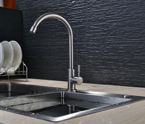 China Brushed Polished Single Lever Basin Mixer Stainless Steel Single Cold Water Basin Tap factory