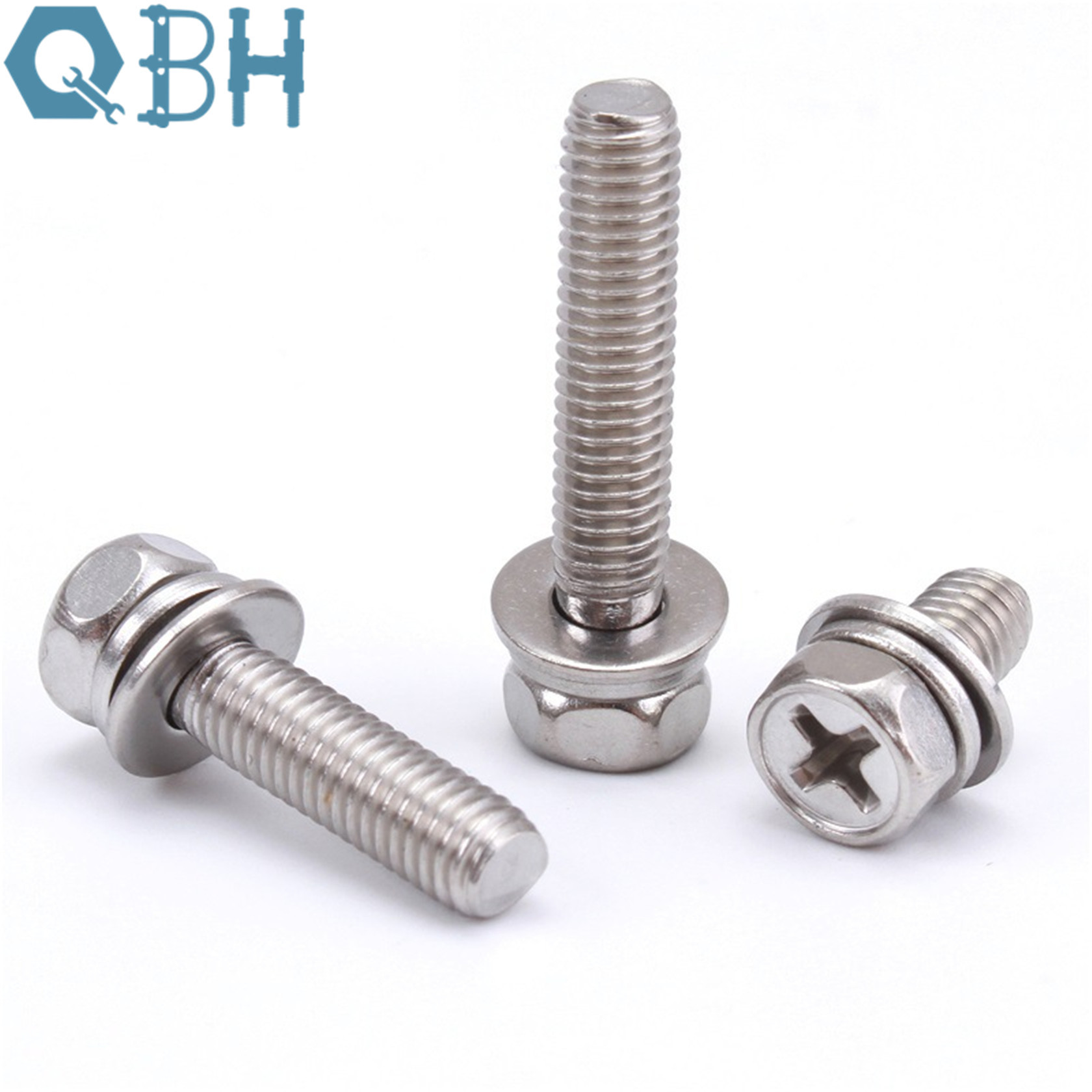 Stainless Steel 304 316 Cross Recessed Bolt Hexagon Head Combination Screw