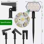 Solar Landscape Spotlights 92 LEDs,IP65 Waterproof 2-in-1 Wireless Outdoor Solar