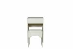 White Storage Desk Home Wood Furniture With Lifted Mirror / 6 Knock Down Shelves