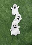 Outdoor Metal Halloween Ornaments Garden Statues Lifelike Ghost Plug In