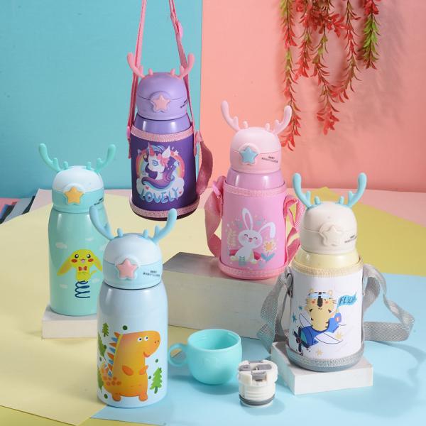 OEM/ODM Acceptable 500ml/16oz Kids Water Bottle With Straw Thermos BPA Free