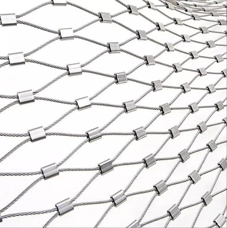Lightweight High Strength 304 316 Stainless Steel Wire Rope Mesh For Zoo Fence