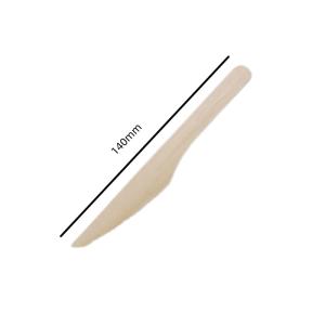 China 140mm Disposable Wooden Utensils Knives And Forks Canteen Supplies factory
