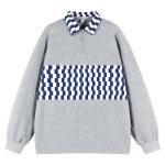 100% Cotton Womens Oversized Sweatshirt O Neck Collar Regular Sleeve