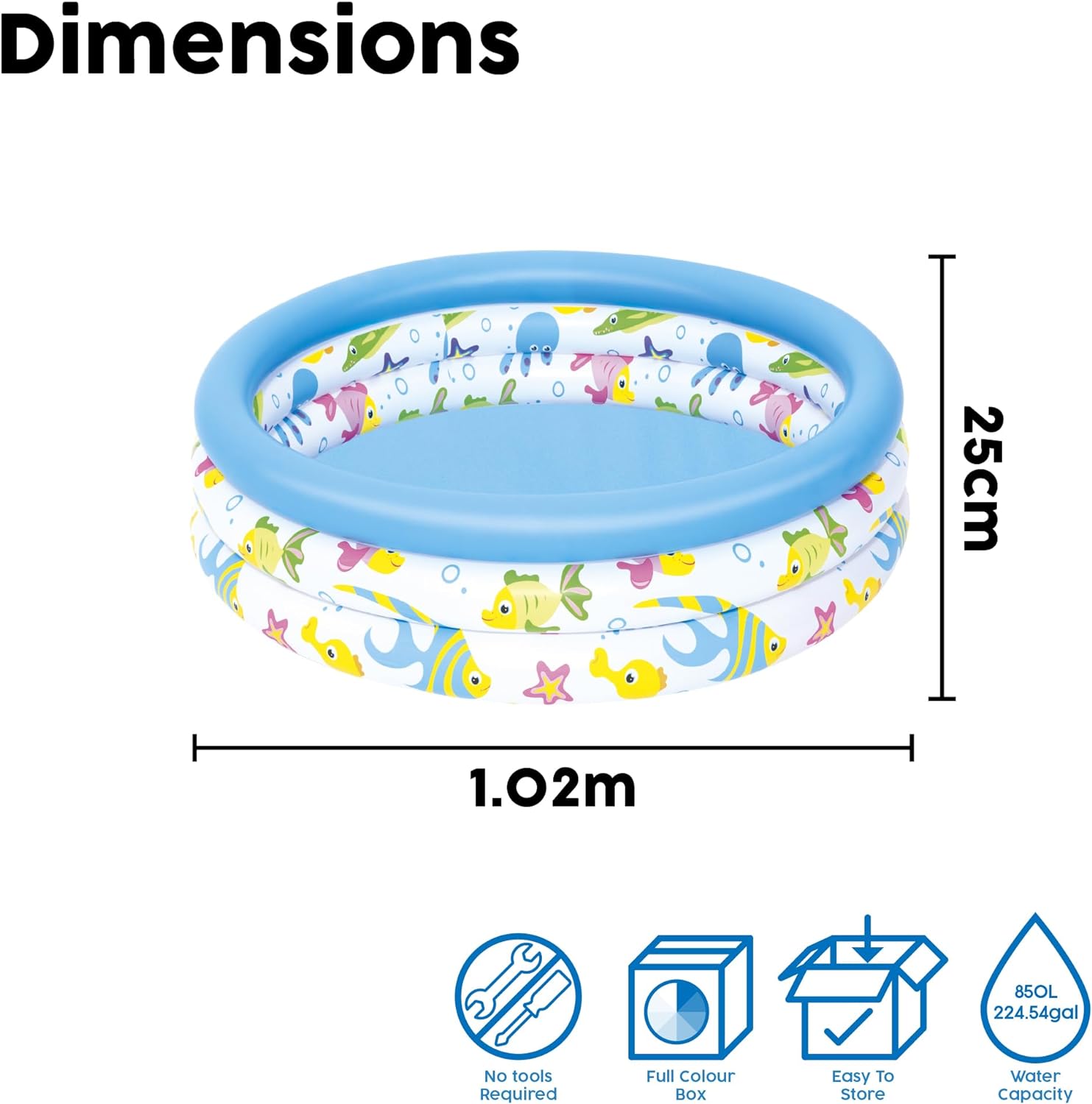Unisex Kiddie Swimming Pool Ocean Inflatable Paddling Pool Easy Set Up Multiple Designs