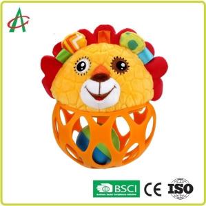 China Food Grade L14cm Baby Plush Rattle Hand Fine Movement Training factory