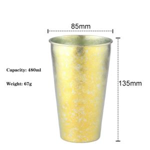 China Colorful Single Wall Titanium Beer Cup Outdoor Coffee Mugs 480ml Capacity factory