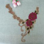 100%Polyester Embroidery Pajams Collar Lace Mesh Based Necklace Decoration