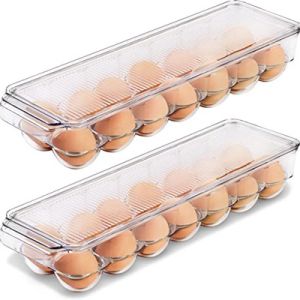 China Kitchen 14PCS Refrigerator Egg Container With Lid And Handle on sale