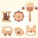 Montessori Beech Eco Friendly Intellectual Hearing Toy Baby Cartoon Early