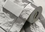 Modern Washable Vinyl Kitchen Wallpaper With White 3D Stone Pattern , 0.53*10m/