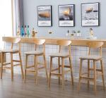 OEM Service Accepted Natural Solid Wood Bar Stool for High Chair Furniture and