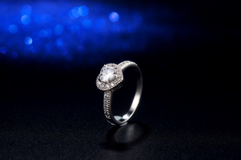 Luxury Princess Heart Shape Ring Cubic Zircon Wedding Rings for Women New Design Engagement Fashion Ring Jewelry