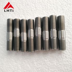 China DIN 938 Gr2 Titanium Stud Bolt with DIN 934 Hex Nuts M14 M18 M20 CNC Machined Corrosion Resistant on sale