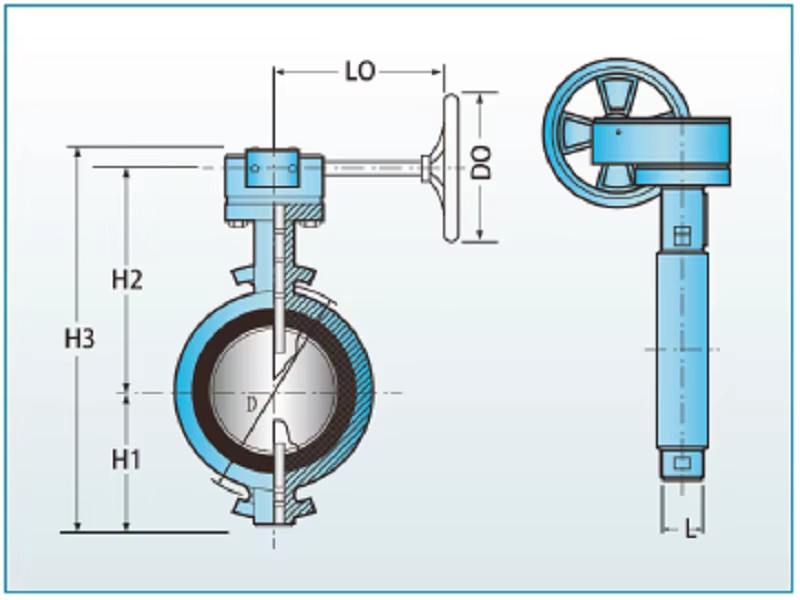 4Inch 100mm NBR Soft Seal Cast Iron Worm Gear Butterfly Valve / Bf Valve