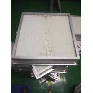 China Cleanroom ceiling Mini-Pleats HEPA Air Filter with AB Glue Seal and Aluminum Frame on sale