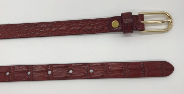 Genuine Crocodile Leather Belt , Womens Decorative Belts 1.8cm Width