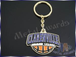 China Waterproof Custom Metal Key Chains Basketball Keyrings With Split Ring factory