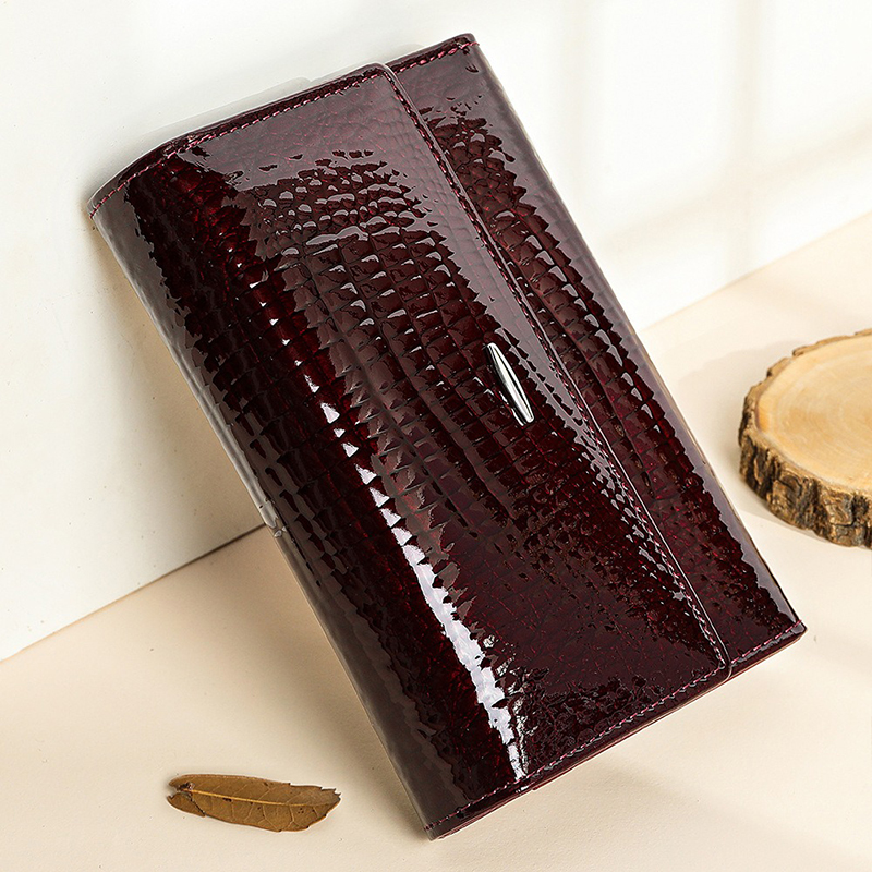 Customizable Ladies Anti-Theft Leather Wallet with Zipper Pocket and Card Holder