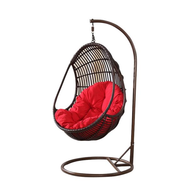 China 550mm Width Rattan Swing Chair With Stand factory