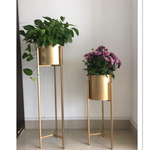 China Anti Corrosion Gold Single Tier H75cm Metal Flower Stand factory