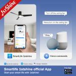 Plastic Blades 52" Smart Ceiling Fan with WiFi Music Play and Metal Lamp Body