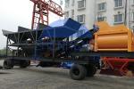High Stability YHZS100 Mobile Concrete Batching Plant 100m3 / H Capacity 74kw