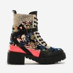 BSCI Lace Up Flat Leather Ankle Boots Rubber Bottom Womens Flat Combat Boots