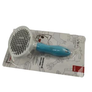 China Large Deshedding Self Cleaning Pet Comb Brush For Shedding With Button Hair Removal Cats Dogs 160g factory