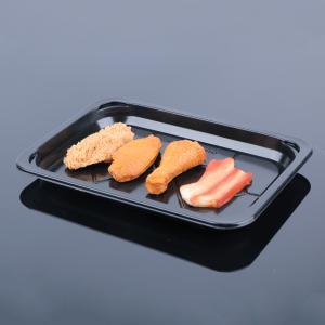 China 23*16*2cm Black Custom Frozen Food Disposable Plastic Meal Tray factory