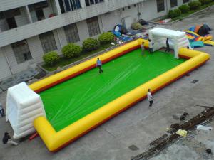 China Large Scale Inflatable Soccer Filed , Inflatable Amusement Park Playground factory