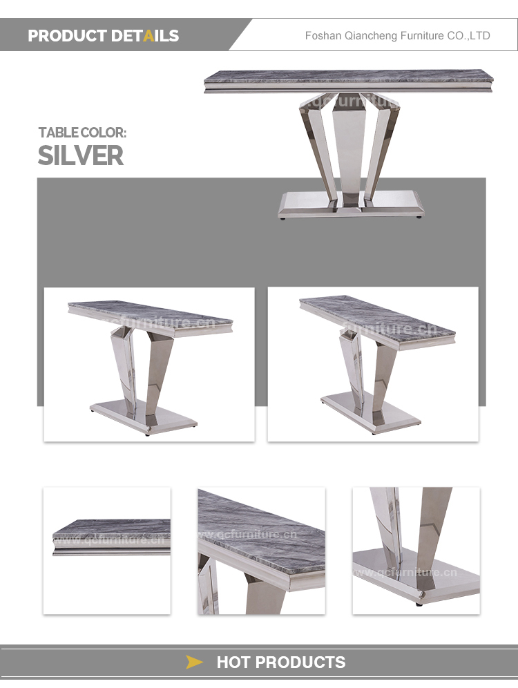 OEM 140x45x75cm Metal Marble Top Console Table For Living Room