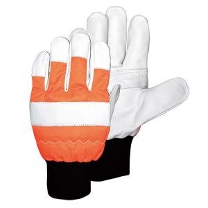 China Class 0 cut resistant Leather Chainsaw Gloves / Chainsaw Protective Gloves factory