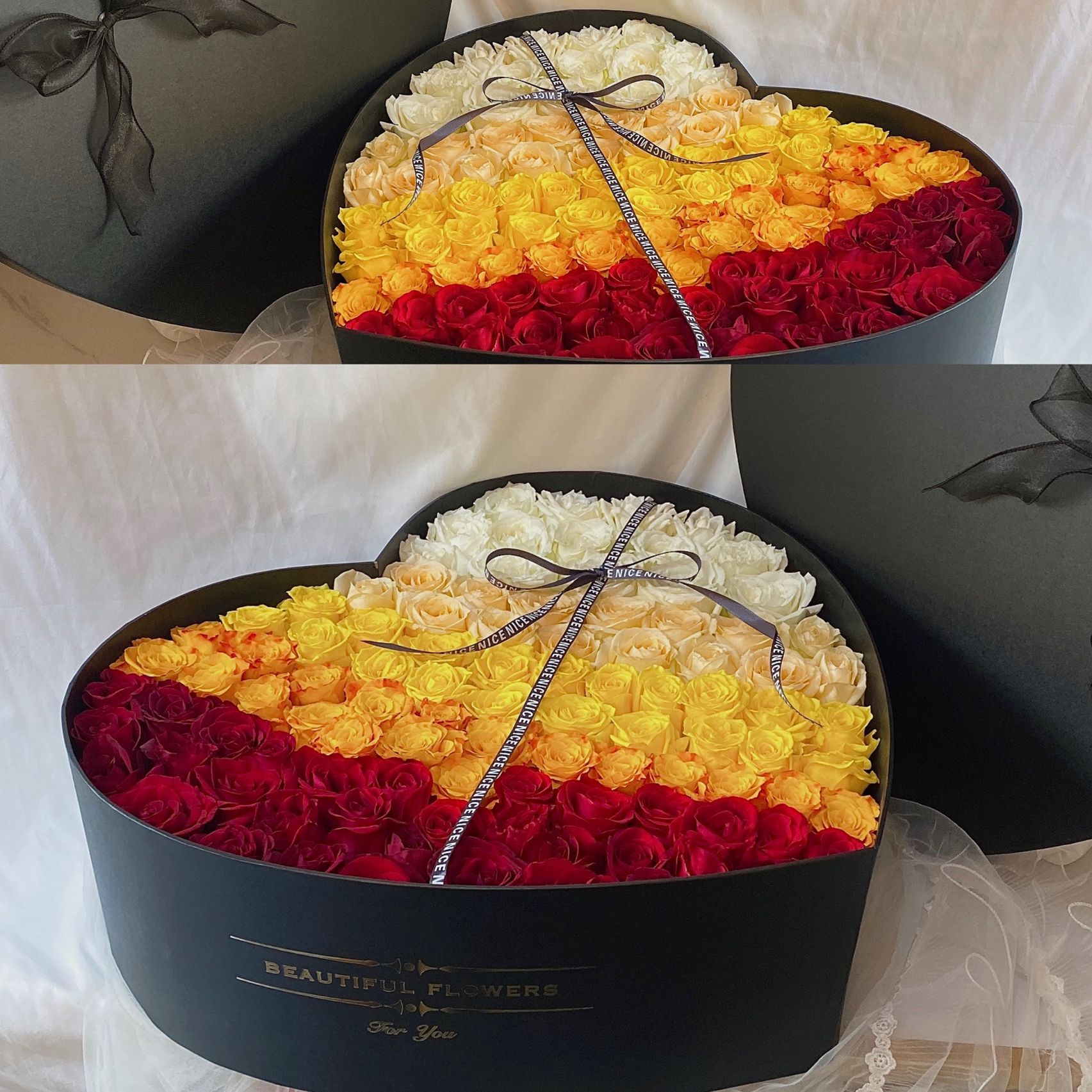 Luxury Heart Shaped Double Layer Jewelry Gifts Packaging Rose Chocolate Box with Drawer